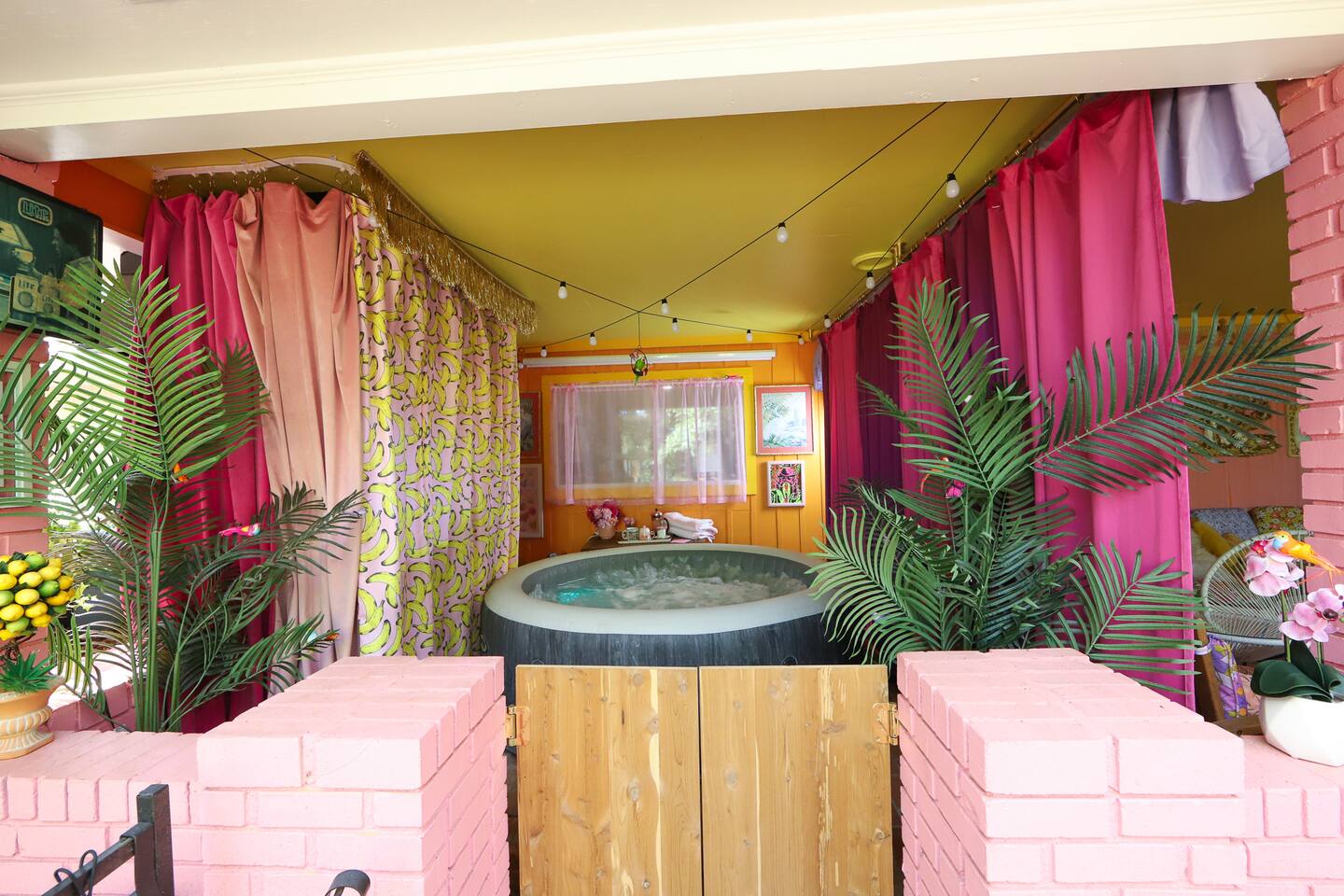 Hot tub on the tropical patio